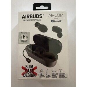 Bluetooth Wireless Earbuds -Airbuds - Black Brand New Sealed Air Slim